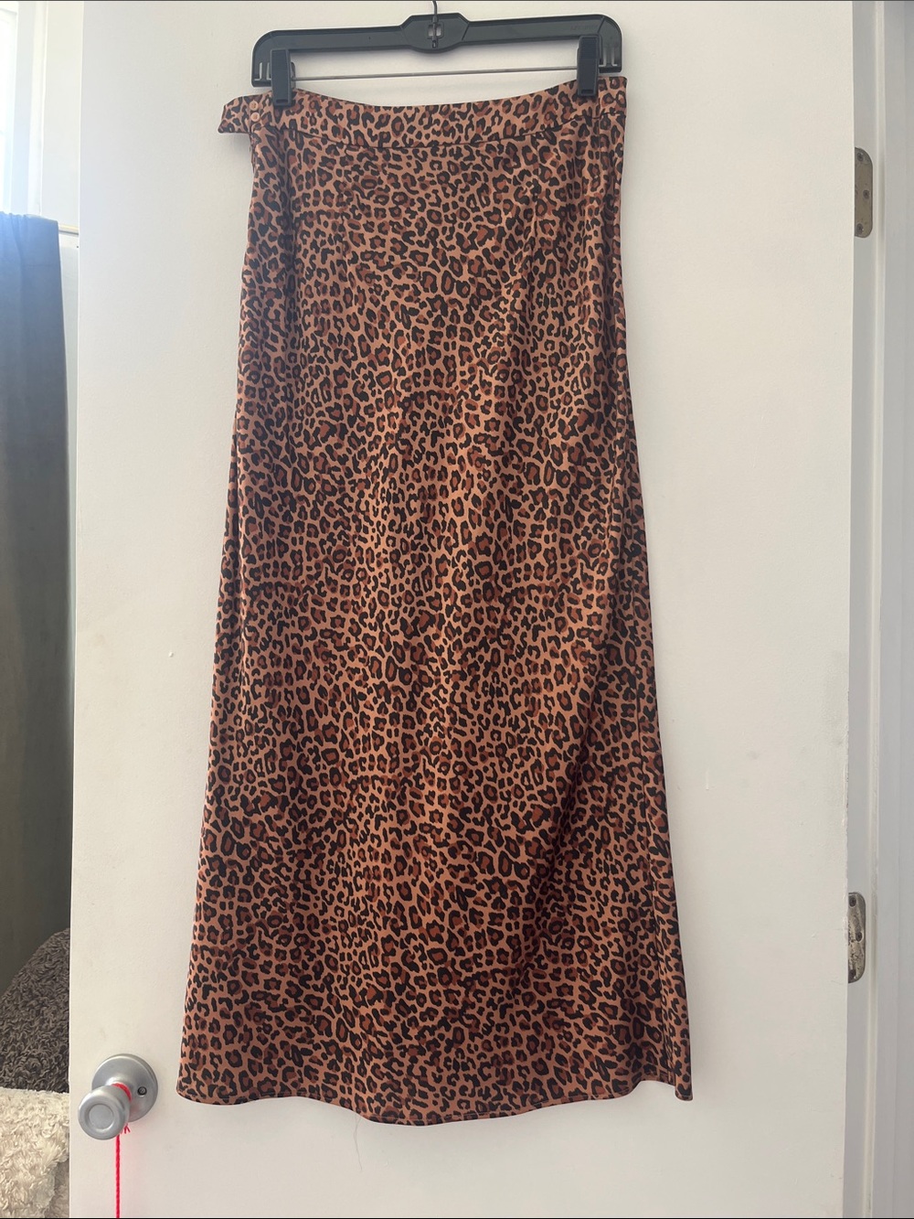 Leopard Print Maxi Skirt - Brown